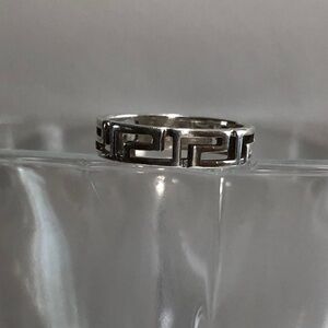 Sterling Silver Greek Key Ring